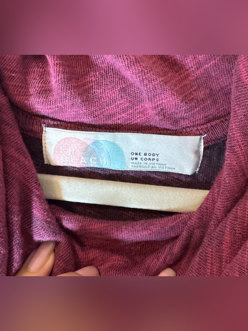 Free People Beach Magenta Cocoon Cowl Neck Long Sleeve Shirt Casual - Picture 6 of 14